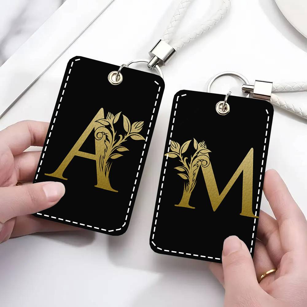 Letter Monogram Card Case Keyc - Monogram Keychain Leather 评论和价格