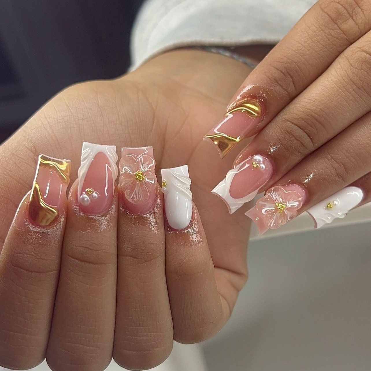 24pcs Wearable Square Press on - Pressed Flower Art 评论和价格