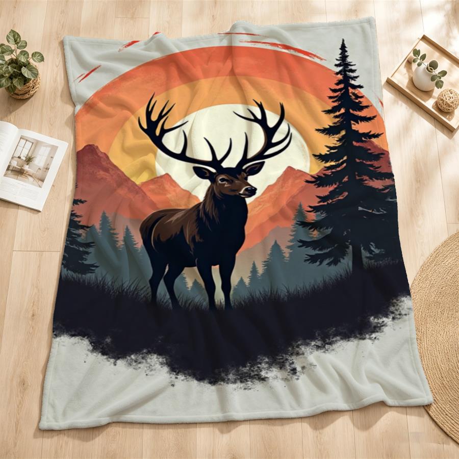 Vintage Stag And Mountain Suns - Family Tree Print 评论和价格