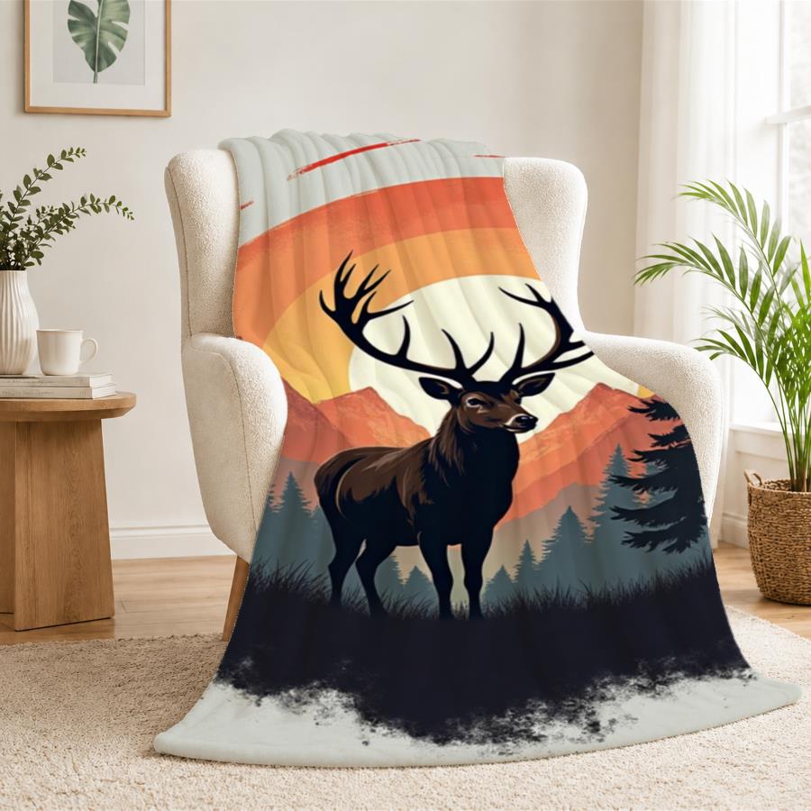 Vintage Stag And Mountain Suns - Family Tree Print 评论和价格
