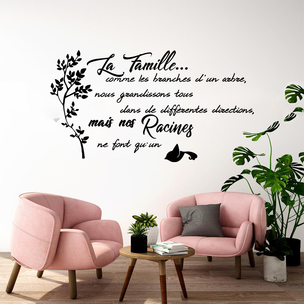 French Family Quote Tree Bird  - Family Tree Print 评论和价格